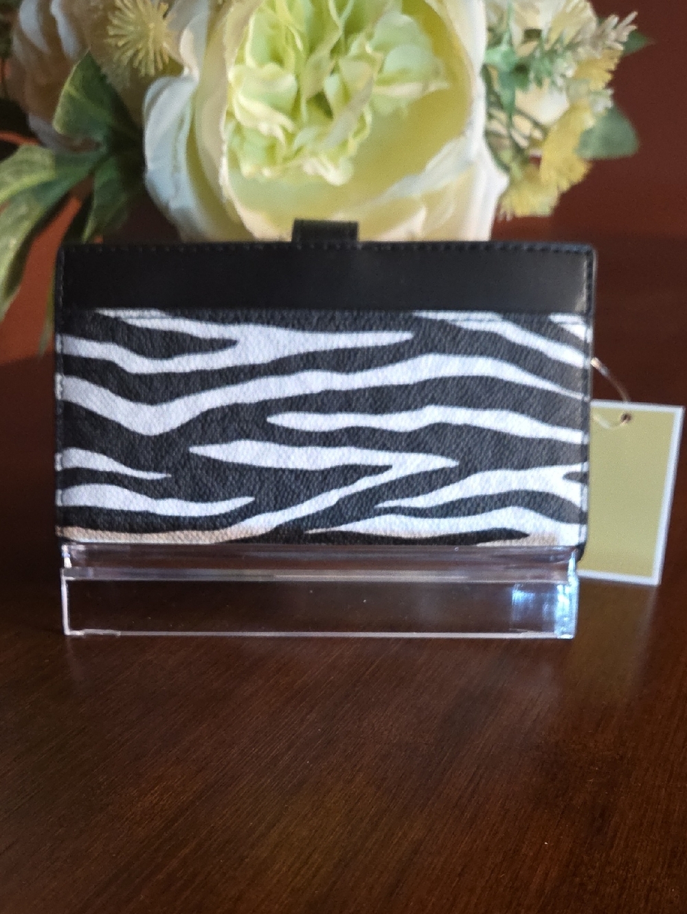 Michael Kors Greenwich Zebra Signature Logo Bi-fold Wallet NWT - Picture 3 of 14